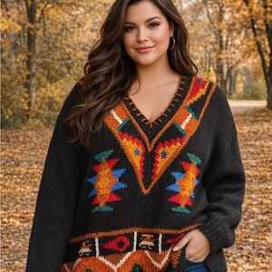 Vintage Diana Marco southwestern sweater size 18